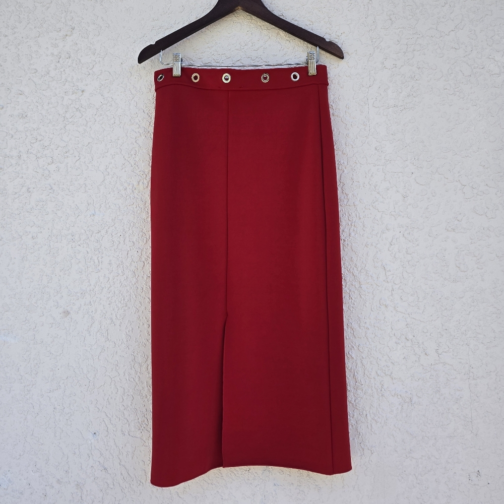 Zara Two Piece Red Bodycon Set | Strappy Bodysuit + Pencil Skirt - Picture 9 of 16